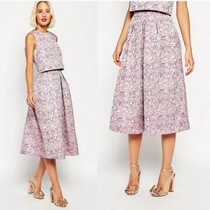 ASOS Lilac Floral Jacquard Skirt